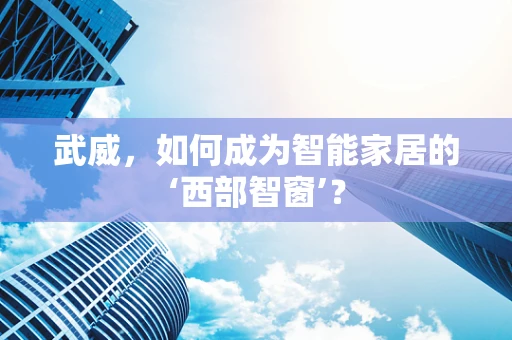武威，如何成为智能家居的‘西部智窗’？