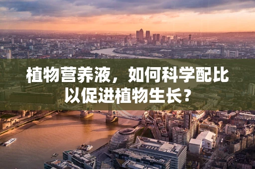 植物营养液，如何科学配比以促进植物生长？